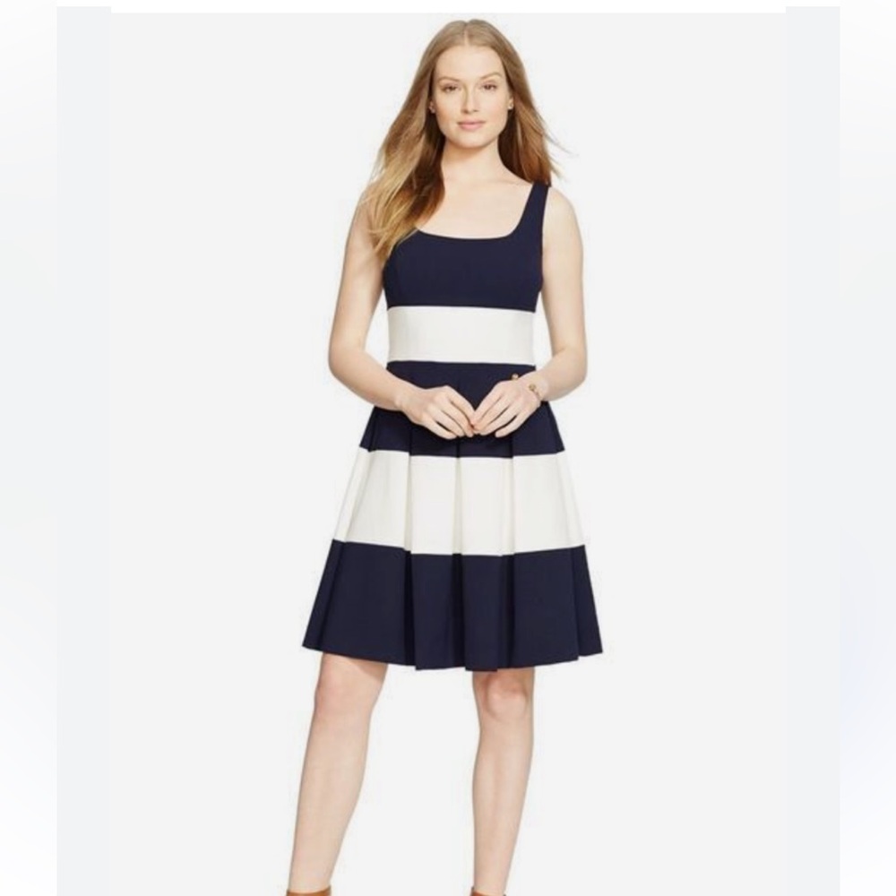 Ralph Lauren Striped Pleated Dress